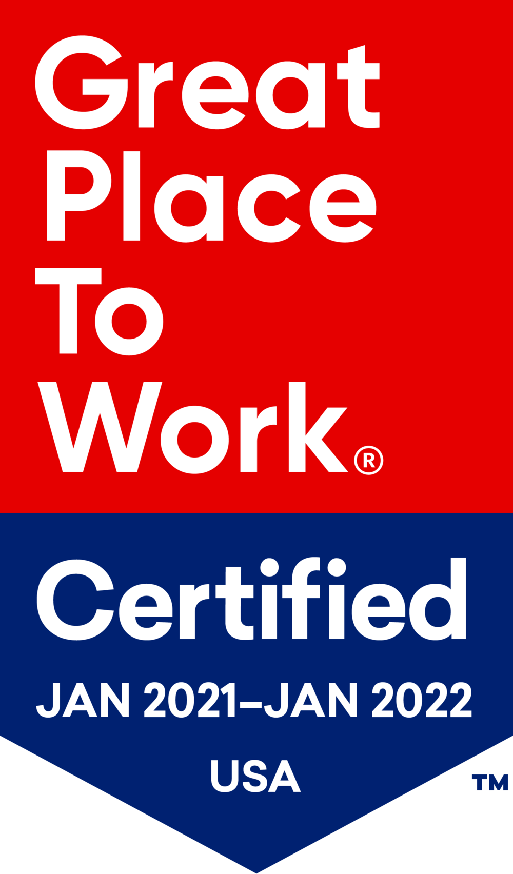 Great place to work badge 2021