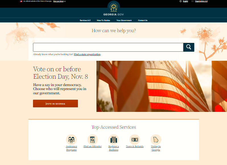 GeorgiaGov landing page